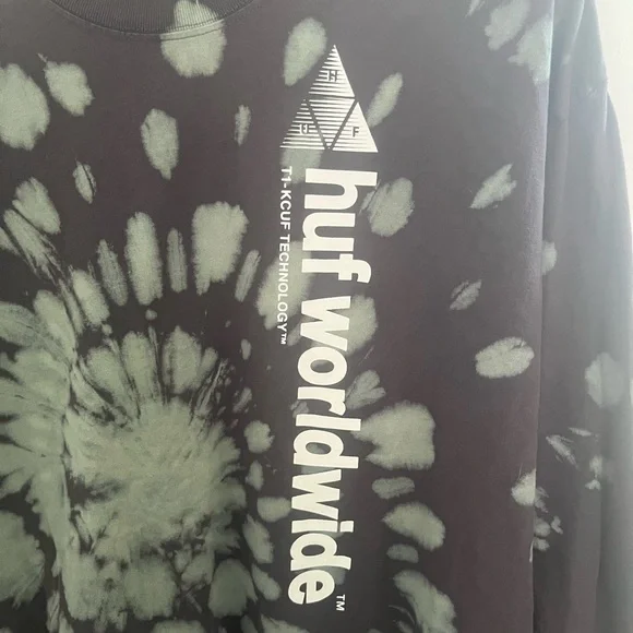HUF Black and Gray Tie-Dye Long Sleeve - Picture 3 of 5